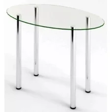 Glass dining table D-11-0 with tempered glass and chrome legs